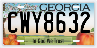 GA license plate CWY8632