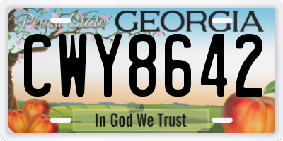GA license plate CWY8642