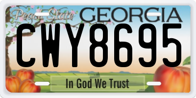 GA license plate CWY8695