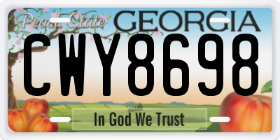 GA license plate CWY8698