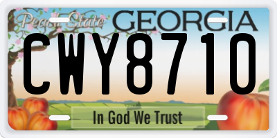 GA license plate CWY8710