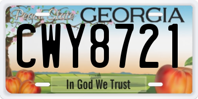 GA license plate CWY8721