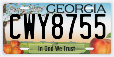 GA license plate CWY8755