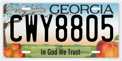 GA license plate CWY8805