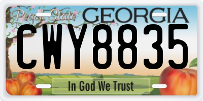 GA license plate CWY8835