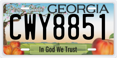 GA license plate CWY8851