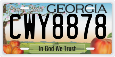 GA license plate CWY8878