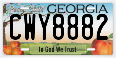 GA license plate CWY8882