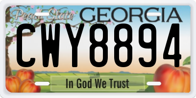 GA license plate CWY8894