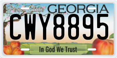 GA license plate CWY8895