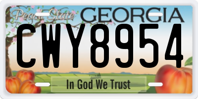 GA license plate CWY8954