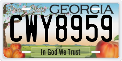 GA license plate CWY8959