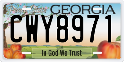 GA license plate CWY8971