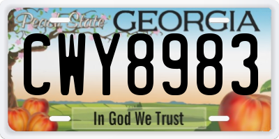 GA license plate CWY8983