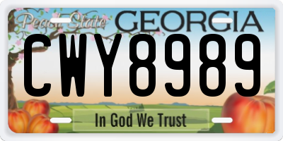 GA license plate CWY8989