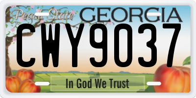 GA license plate CWY9037