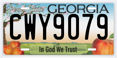 GA license plate CWY9079