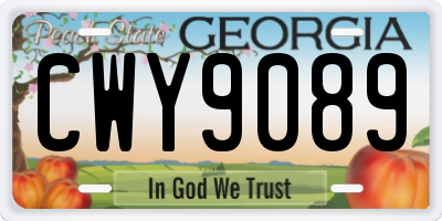 GA license plate CWY9089