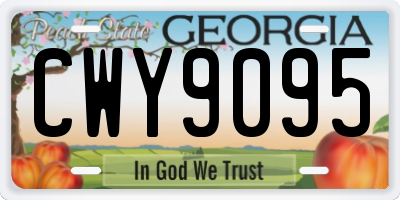 GA license plate CWY9095