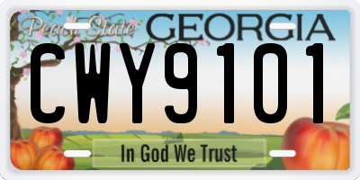 GA license plate CWY9101