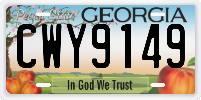 GA license plate CWY9149