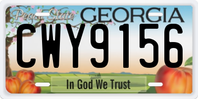 GA license plate CWY9156