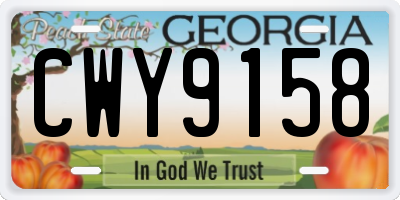 GA license plate CWY9158