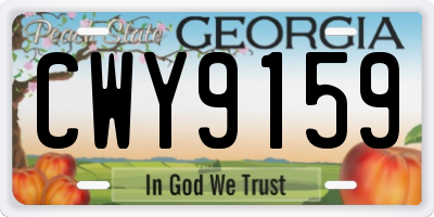 GA license plate CWY9159