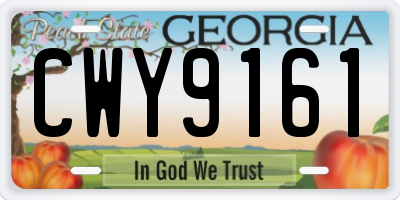 GA license plate CWY9161