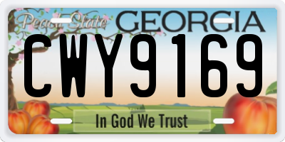 GA license plate CWY9169