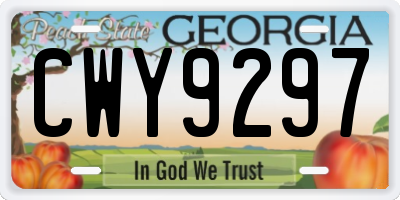 GA license plate CWY9297