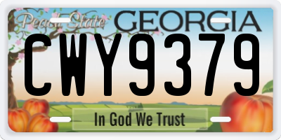 GA license plate CWY9379
