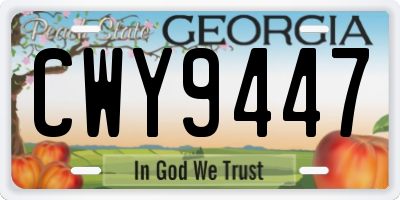 GA license plate CWY9447