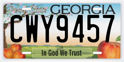 GA license plate CWY9457