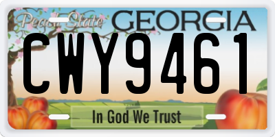 GA license plate CWY9461