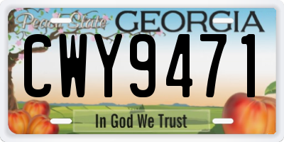 GA license plate CWY9471
