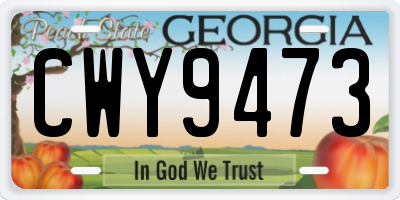 GA license plate CWY9473