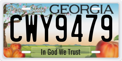 GA license plate CWY9479