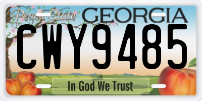 GA license plate CWY9485