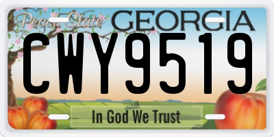 GA license plate CWY9519