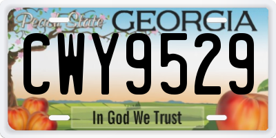 GA license plate CWY9529