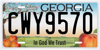 GA license plate CWY9570