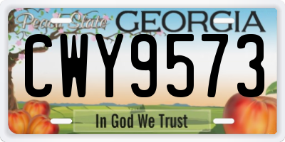 GA license plate CWY9573