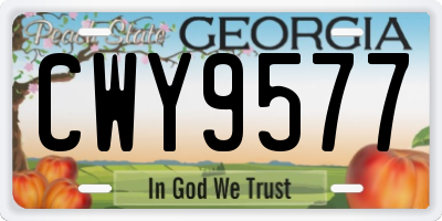 GA license plate CWY9577