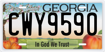 GA license plate CWY9590