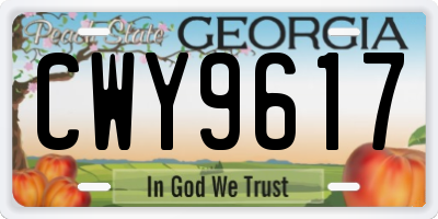 GA license plate CWY9617
