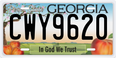 GA license plate CWY9620