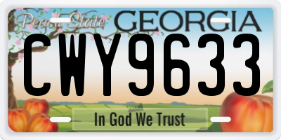 GA license plate CWY9633