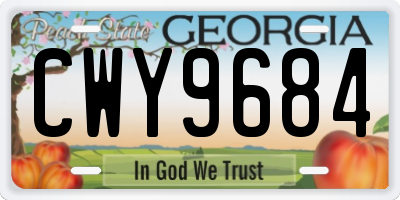 GA license plate CWY9684