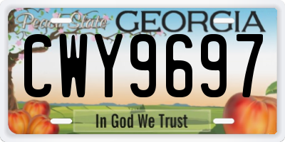 GA license plate CWY9697